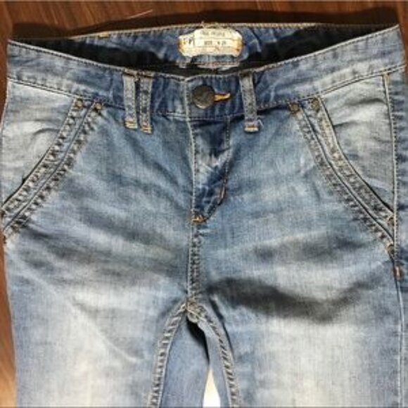 Free People Light Wash Boho Flared Jeans; 25 - Picture 3 of 7